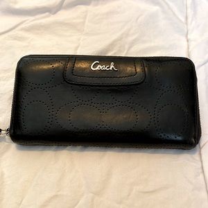 Coach black leather wallet